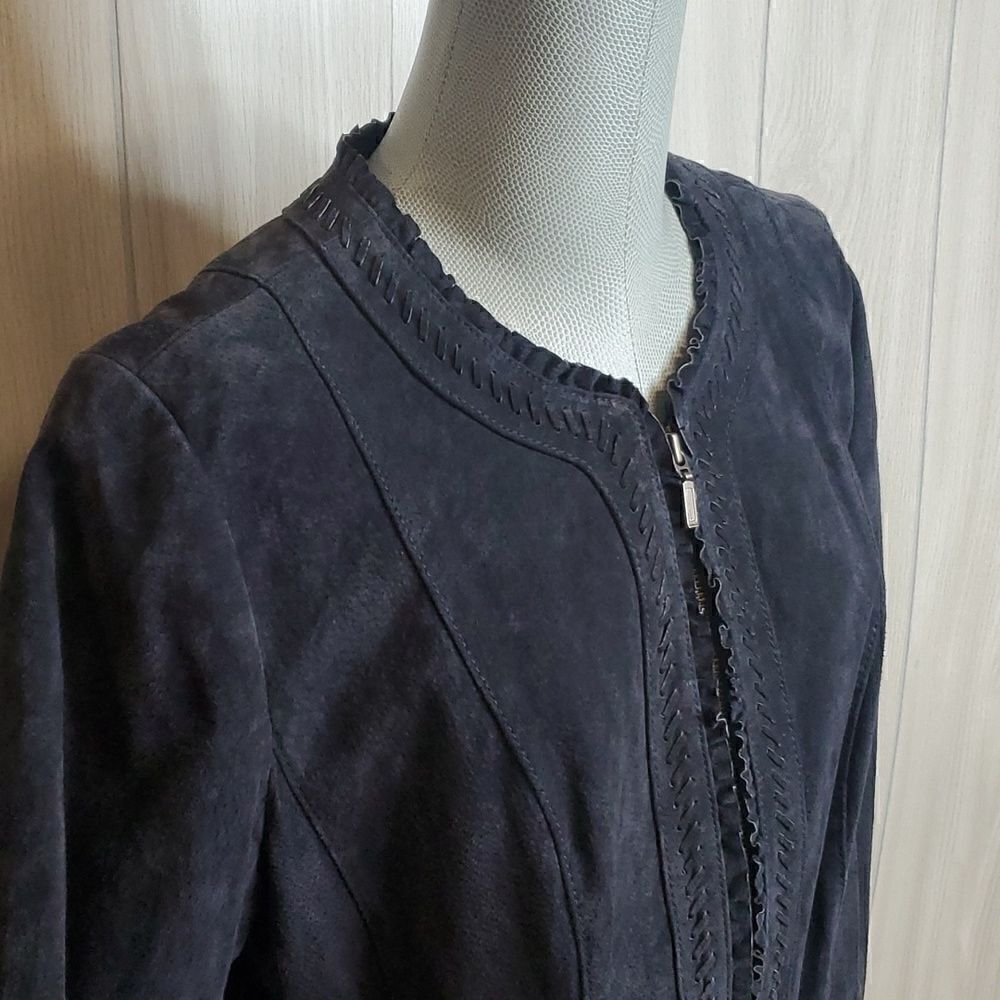 Kasper | Structured Suede Leather Jacket - Picture 4 of 9